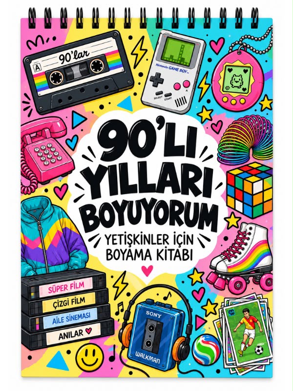 Mandala Boyama Kitabı - Yetişkinler İçin Boyama Sayfaları - 90'lı Yıllar